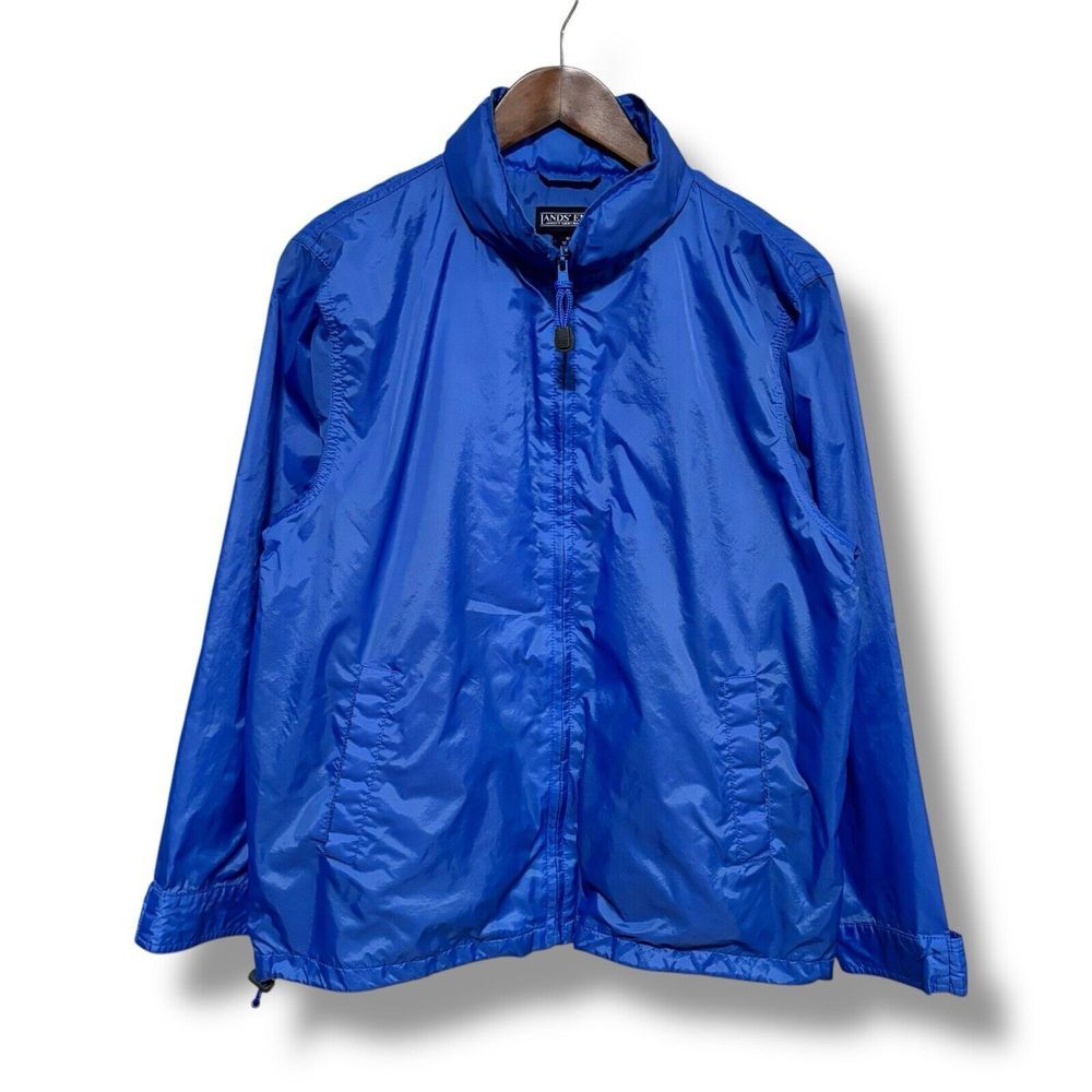 Lands End Women's‎ Nylon Rain Jacket Hooded Mesh Lined Size Medium 22 x 26